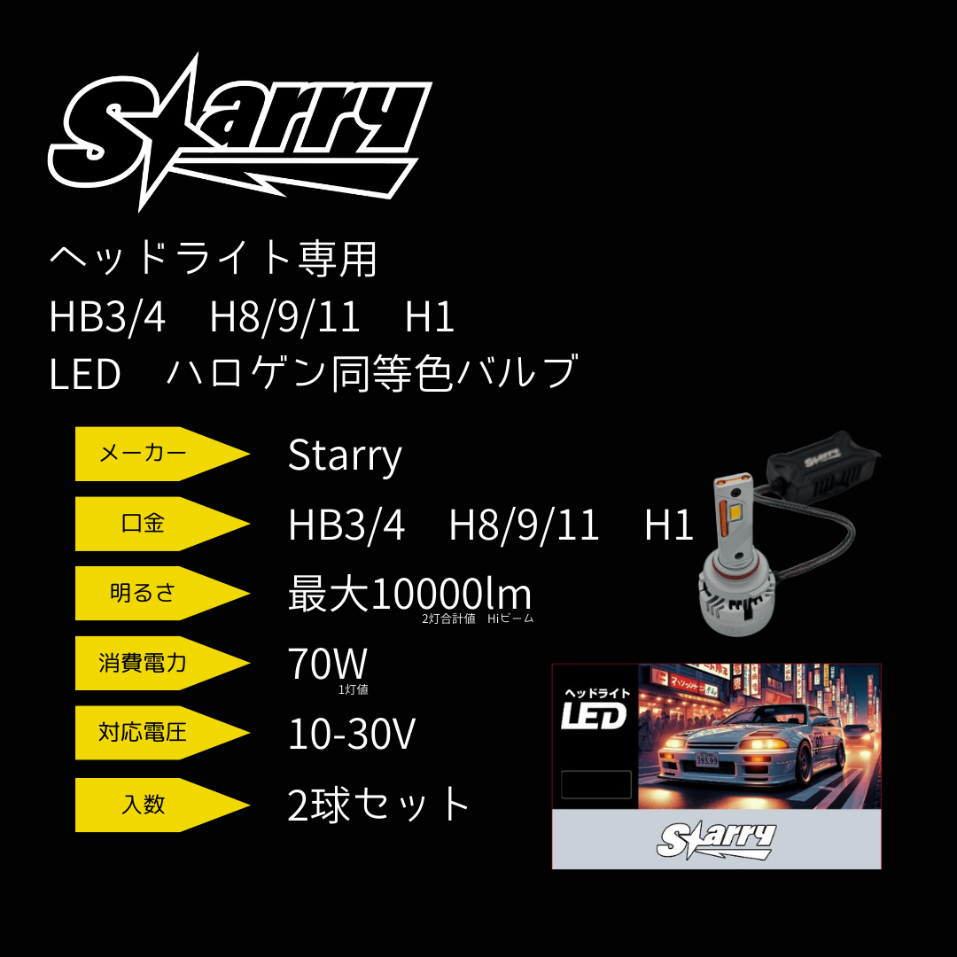 電球色LEDヘッドライトバルブ