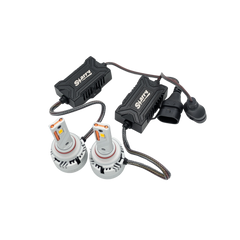 Two LED bulbs for HB3/4, H8/9/11 and H1, with their two separate controllers